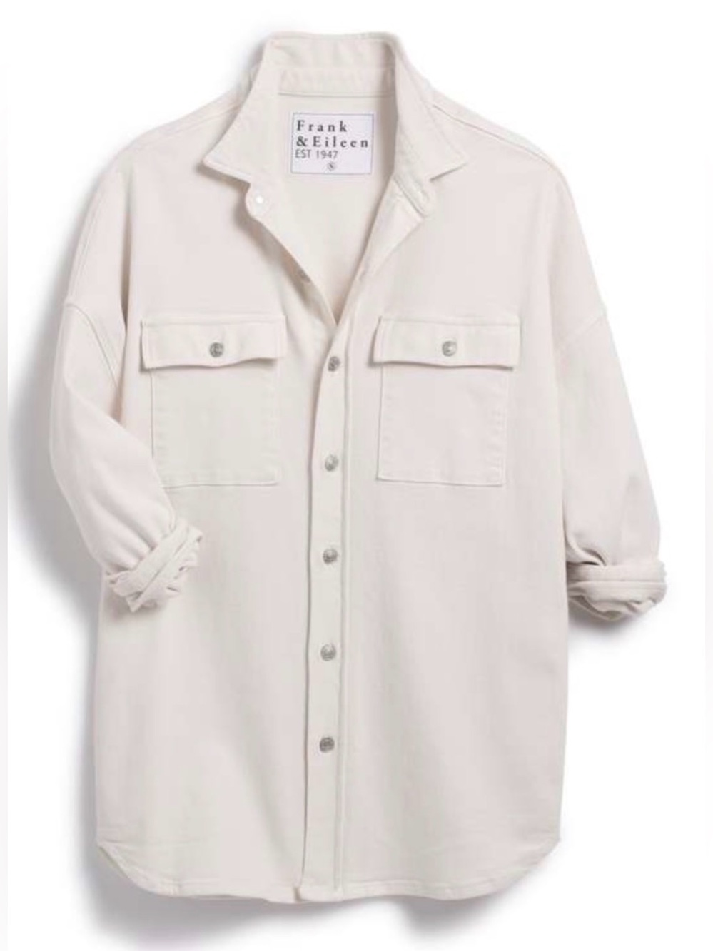 Frank & Eileen McLoghlin Italian Dream Denim Button Down Jacket White
